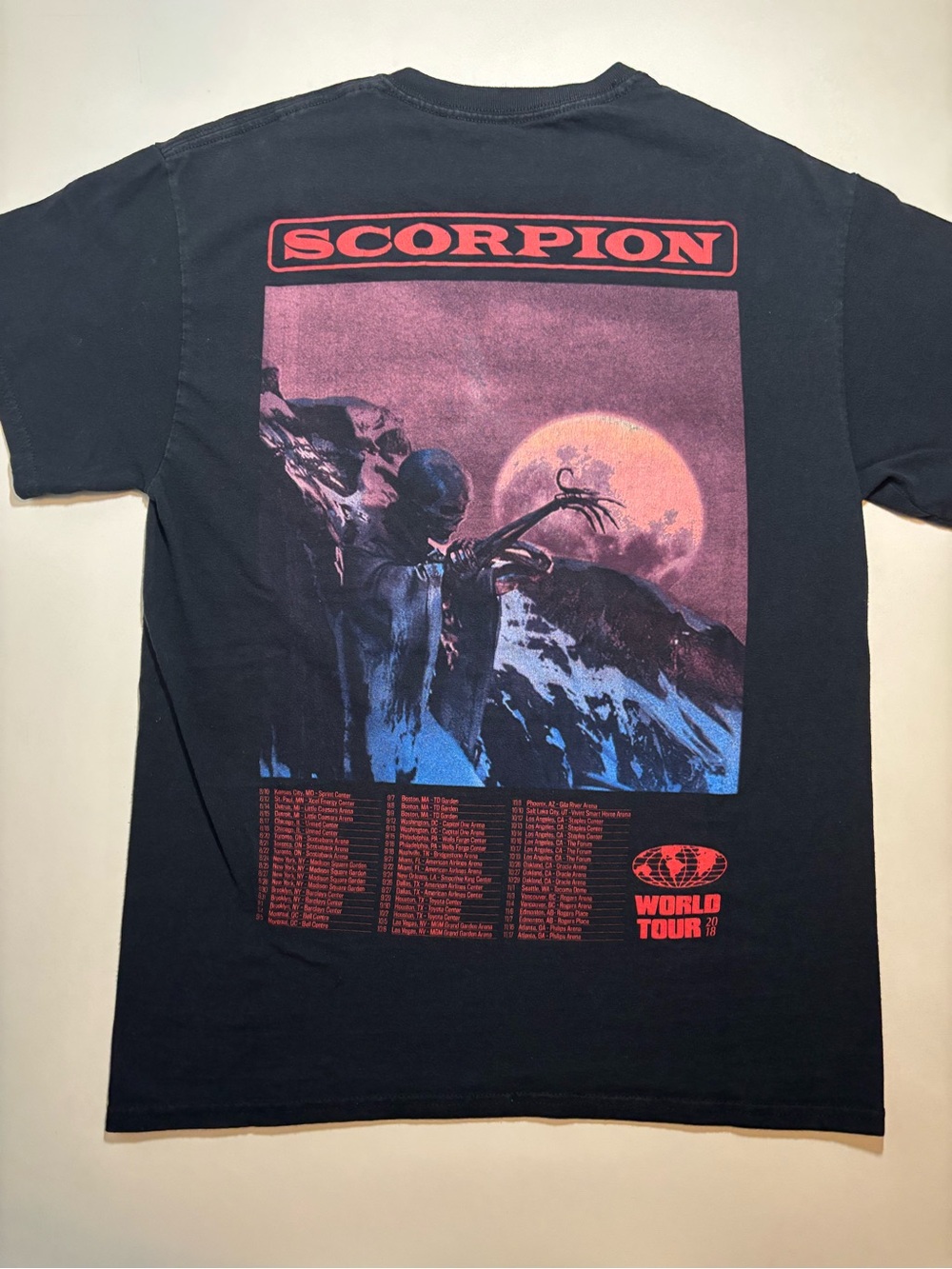 scorpion drake 2018 world tour grunge skull graphic music hip hop shirt